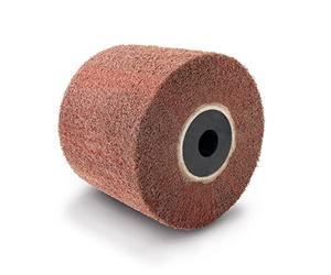 Scheppach Cepillo de fibra sintética para máquina satinada MRS1300, lijadora de renovación, 100 mm de ancho y 120 mm de diámetro, rodillo de lijado adecuado para superficies de madera, piedra, metal