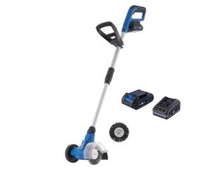 Scheppach Cepillo para malas hierbas con batería C-FR100-X con función telescópica, diámetro del cepillo: 115 mm, brazo guía 93-123 cm, velocidad de rotación 1200 min-1, serie IXES de 20 V, con