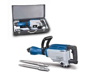 Scheppach DAB1600 Martillo Demoledor Eléctrico para Mampostería y Hormigón con Fuerza de Impacto de 50J, 1600W, Azul, Plata, Negro
