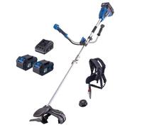 Scheppach Desbrozadora inalámbrica BC-BCH380/40-X Set L2 sin escobillas, ancho de corte 38 cm, desbrozadora de 25,5 cm, hilo de 4 m/1,6 mm, 2 x 20 V, serie IXES de 20 V, incluye 2 baterías de 4 Ah +