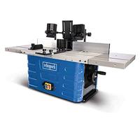 Scheppach Fresadora de mesa HF60, 230 V, 1500 W, pinzas de sujeción de 6/8/12 mm, altura máx. 40 mm, regulación de velocidad variable de 11500 hasta 24000 min-1, incluye ampliadores de mesa