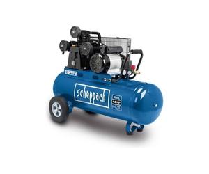 Scheppach HC550TC 100L Compresor de aire | 2200W sin aceite 330L/min 3HP | Portátil y compacto con ruedas | para herramientas de aire de garaje y taller | 10 bar | Acoplamientos dobles de conexión