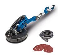 Scheppach - Lijadora de pared y techo DS920X | 710W | Bandeja de lijado Ø225mm | LED | Cabeza inclinable hasta 90°| Telescópica | 4m de manguera de succión, kit de adaptadores & 6 discos abrasivos