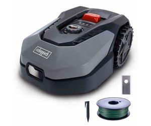 Scheppach SCH59130019944 Robot Cortacésped Conectado L500 Hasta 400 m² con Estación de Carga, Sensor de Lluvia, Wi-Fi y Bluetooth