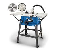 Scheppach Sierra circular de mesa HS100S, incluye 2 hojas - corte fino 2000 W, hoja con un diámetro 250 x 30 mm, máx. altura 85 la 940 642