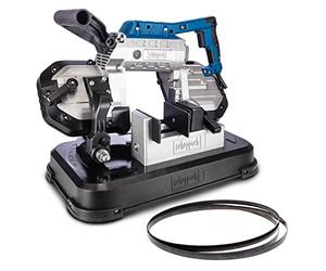 Scheppach - Sierra de cinta para metales MBS1200 | 1200W | Corte 127x127mm | Velocidad variable: 0,7-2,4 m/s | Ligera, manejable y extraíble para uso eléctrico | LED&Segunda hoja incluida