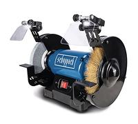 Scheppach SM200LB - Amoladora doble con iluminación LED (230 V, 500 W, piedra afiladora, 200 x 20 mm, K36, cepillo metálico, 16 mm de ancho