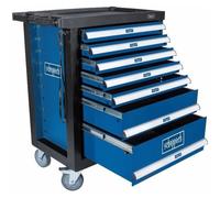 Scheppach Tw1100 Carro De Herramientas Para Taller Azul De Acero Con 7 Cajones Bloqueables, 4 Ruedas (2 Con Freno), Inserciones De Espuma Y Set 70 Piezas