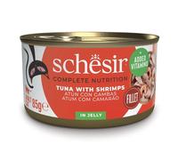 Schesir Adult Atún con Gambas en Gelatina Lata para Gatos 12 x 85 gr