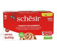 Schesir Adult Atún con Gambas en Gelatina Lata para Gatos 6 x 50 gr