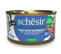 Schesir Adult Filetes de Atún con Anchoas en Gelatina Lata para Gatos 12 x 85 gr