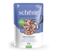 Schesir, Atún con Pinzas en gelatina, alimento húmedo Completo para Gatos, en Bolsa, Ingredientes 100% Naturales, sin crueldad, 12 x 85 g