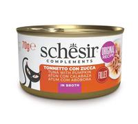 Schesir Adult Filetes de Atún con Calabaza en Caldo Lata para Gatos 12 x 70 gr