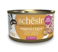 Schesir Adult Filetes de Atún con Pollo en Caldo Lata para Gatos 85 gr