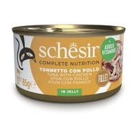 Schesir Adult Filetes de Atún con Pollo en Gelatina Lata para Gatos 12 x 85 gr