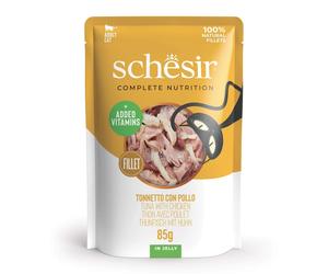 Schesir Adult Filetes de Atún con Pollo en Gelatina Sobre para Gatos 85 gr