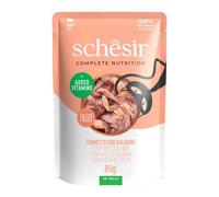 85 g Schesir Adult atún con salmón sobre para gatos.