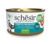 Schesir Adult Filetes de Atún con Seriola en Gelatina Lata para Gatos 12 x 70 gr