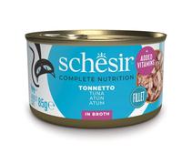 Schesir Adult Filetes de Atún en Caldo Lata para Gatos 12 x 85 gr