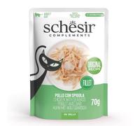 Schesir Adult Filetes de Pollo con Lubina en Gelatina Sobre para Gatos 12 x 70 gr
