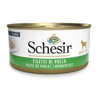 Schesir Adult Filetes de Pollo en Gelatina Lata para Perros 10 x 150 gr