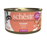 Schesir Adult Filetes de Salmón al Natural en Caldo Lata para Gatos 12 x 85 gr