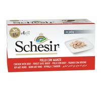 Schesir Adult Small Multipack Pollo con Buey en Gelatina Lata para Perros 4 x 85 gr