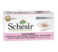 Schesir Adult Small Multipack Pollo con Cordero en Gelatina Lata para Perros 4 x 85 gr