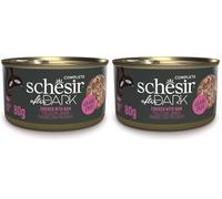 Schesir After Dark, Filetes de Pollo con Jamón en Caldo, Comida Húmeda Completa para Gatos (12 latas x 80g) (Paquete de 2)