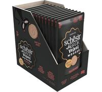 Schesir After Dark, Filetes de Pollo con Ternera en Caldo, Alimento Húmedo Completo para Gatos, en Bolsas, Sin Cereales, Alto Contenido en Proteínas, Rico en Hidratación, 12 x 80g