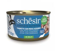 Schesir Adult Filetes de Atún con Anchoas en Gelatina Lata para Gatos 85 gr