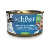 Schesir - Alimento húmedo en gelatina para gato - Atún y sardinas - Cantidad: 85 g