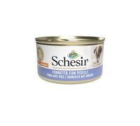 Schesir, Alimento Húmedo para Perros Adultos con Tonito Y Guisantes, En Suave Gelatina (24 Latas De 85 G)