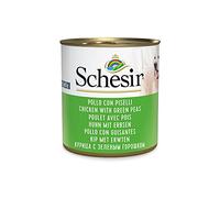 Schesir, Comida húmeda para Perros Adultos, Sabor Pollo con Guisantes, filetes en gelatina Blanda - Total 4,56 kg (16 latas x 285 gr)