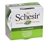 Schesir - Alimento para Perros Adultos, filetes de Pollo en gelatina, 150 gr, 1 Lata