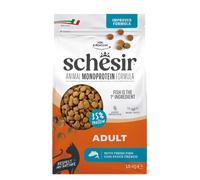 Schesir Animal Monoprotein Adult, Croquetas para Gatos, Alimento Seco Monoproteico Completo y Equilibrado, Sabor Pescado, 1,5 kg