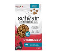 Schesir Animal Monoprotein Sterilized, Croquetas para Gatos Adultos Esterilizados, Alimento Seco Monoproteico Completo, Sabor Pescado, 1,5 kg