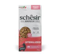 Schesir Animal Monoprotein Sterilized, Croquetas para Gatos Adultos Esterilizados, Alimento Seco Monoproteico Completo, Sabor Jamón, 10 kg