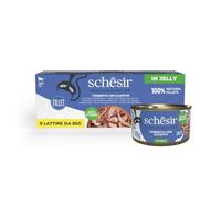 Schesir, Atún con Anchoas en Gelatina, Comida Húmeda Completa para Gatos, en Latas, con Vitaminas Añadidas, 100% Natural, 6 x 85g