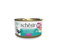 Schesir Atún con besugo en gelatina - Comida húmeda para Gatos en latas, 100% Natural, con vitaminas añadidas, 12 x 70 g
