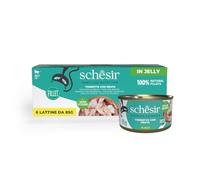Schesir Atún con Dorada en Gelatina, Comida Húmeda para Gatos, en Latas, 100% Natural, con Vitaminas Añadidas, 6 x 85g