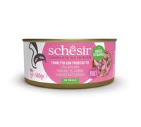 Schesir Atún con Jamón en Gelatina 140g - Alimento Húmedo para Gato Adulto - 8 unidades