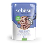 Schesir, Atún con Pinzas en gelatina, alimento húmedo Completo para Gatos, en Bolsa, Ingredientes 100% Naturales, sin crueldad, 12 x 85 g