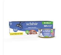 Schesir, Atún con Pollo En Caldo, Alimento Húmedo Complementario para Gatos, En Lata, Ingredientes 100% Naturales, Cruelty Free, 8 x 70g