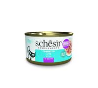 Schesir, Atún en Caldo, Comida húmeda complementaria para Gatos, Receta Original, 100% Natural, 12 latas de 70 g
