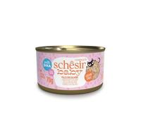 Schesir Baby, Filetes de Pollo con Salmón en Caldo, Alimento Húmedo Completo para Gatitos, sin Cereales, con DHA y Taurina, Rico en Hidratación, 12 x 70 g