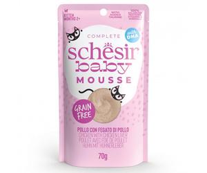 Schesir Baby Mousse - Alimento húmedo para gatito - Pollo con hígado - Cantidad: 70 g
