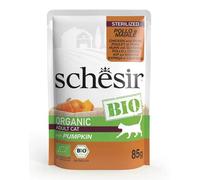 Schesir BIO Adult Sterilized Pollo y Cerdo con Calabaza Paté Sobre para Gatos 85 gr