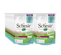 Schesir Bio, Alimento Húmedo Completo para Gatitos, Paté De Pollo, Sin Cereales, En Bolsa, Sin Gluten, 16 X 85 G