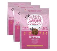 Schesir Born Carnivore Baby, con Sabor a Pollo y Huevo, croquetas para Gatitos, croquetas horneadas para Gatitos (Bolsa de 255 g) (Paquete de 3)